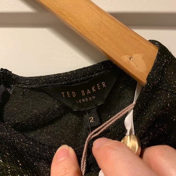 NWT Ted Baker Monyca Drape One Shoulder Sparkly Dress - Picture 13 of 14